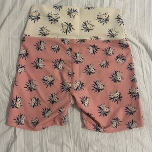 Beach Riot Ayla Ribbed Floral Bike Shorts